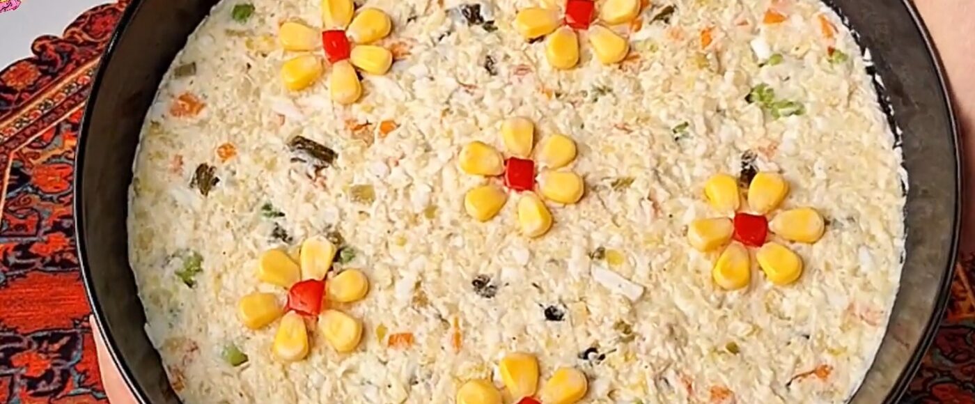 طرز تهیه سالاد الویه رستورانی با مرغ و سس مخصوص به سبک حرفه ای