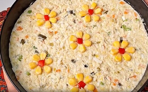 طرز تهیه سالاد الویه رستورانی با مرغ و سس مخصوص به سبک حرفه ای